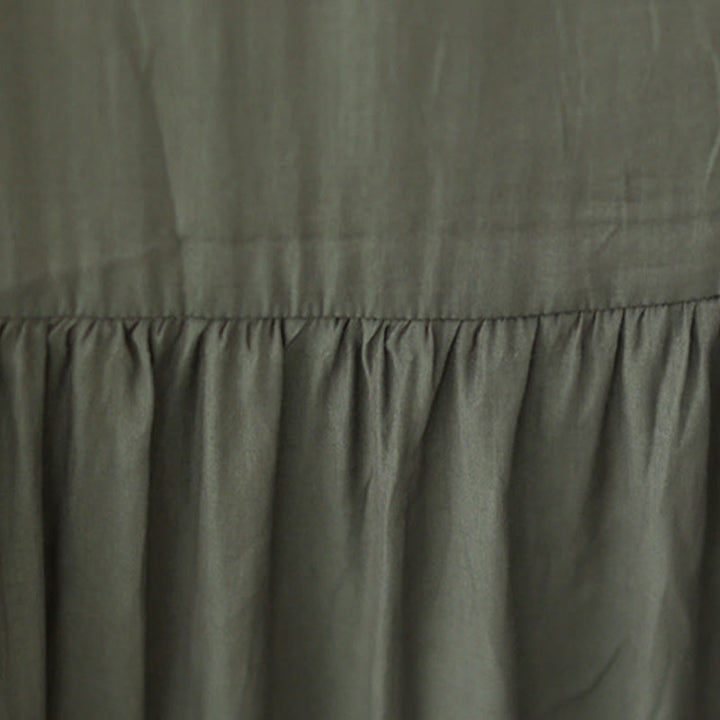 Robe midi décontractée en mousseline de soie avec poches style double face et imprimé Buddha Stones - image 17