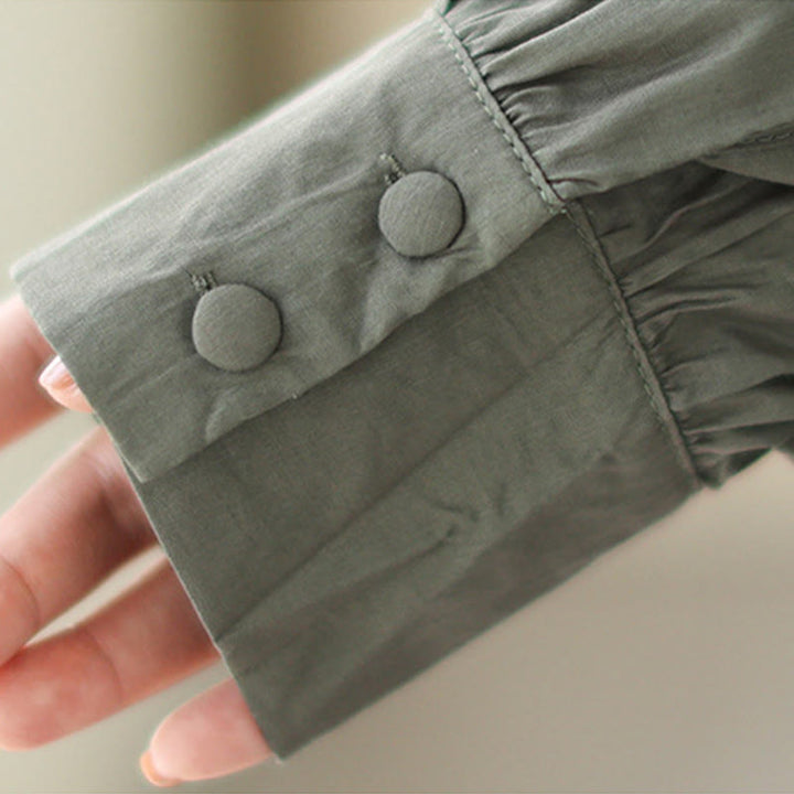 Robe midi décontractée en mousseline de soie avec poches style double face et imprimé Buddha Stones - image 17