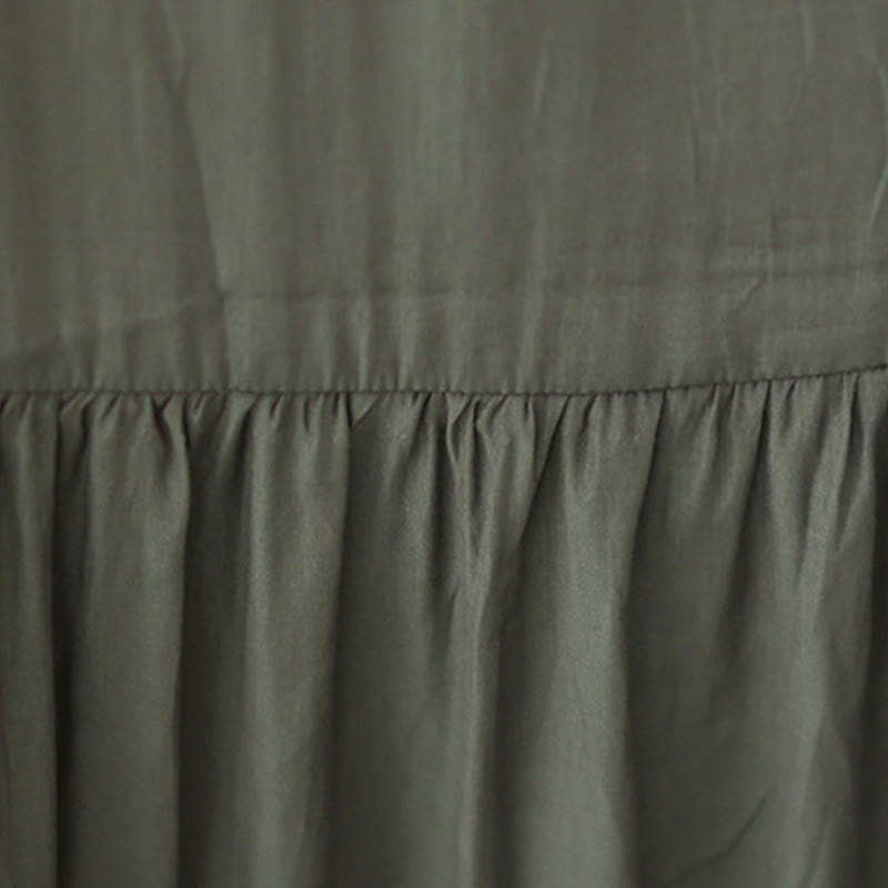 Robe midi décontractée en mousseline de soie avec poches style double face et imprimé Buddha Stones - image 16