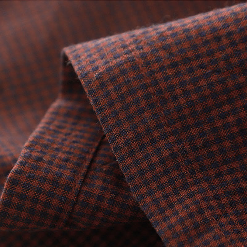 Robe midi décontractée en coton uni à boutons grenouille et poches Buddha Stones - image 4