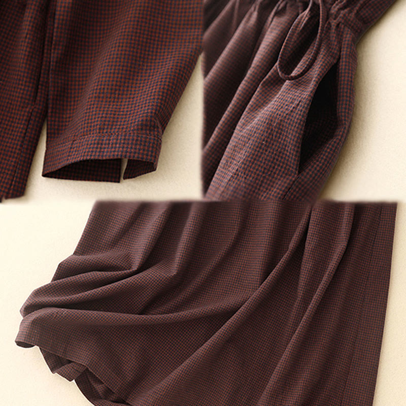 Robe midi décontractée en coton uni à boutons grenouille et poches Buddha Stones - image 7