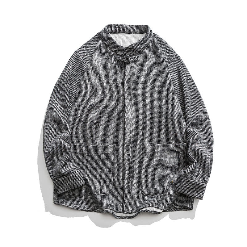 Chemise à manches longues en coton avec poches et motif Buddha Stones pour homme - Gris foncé - US/UK/AU46，EU56 (5XL) - image 11