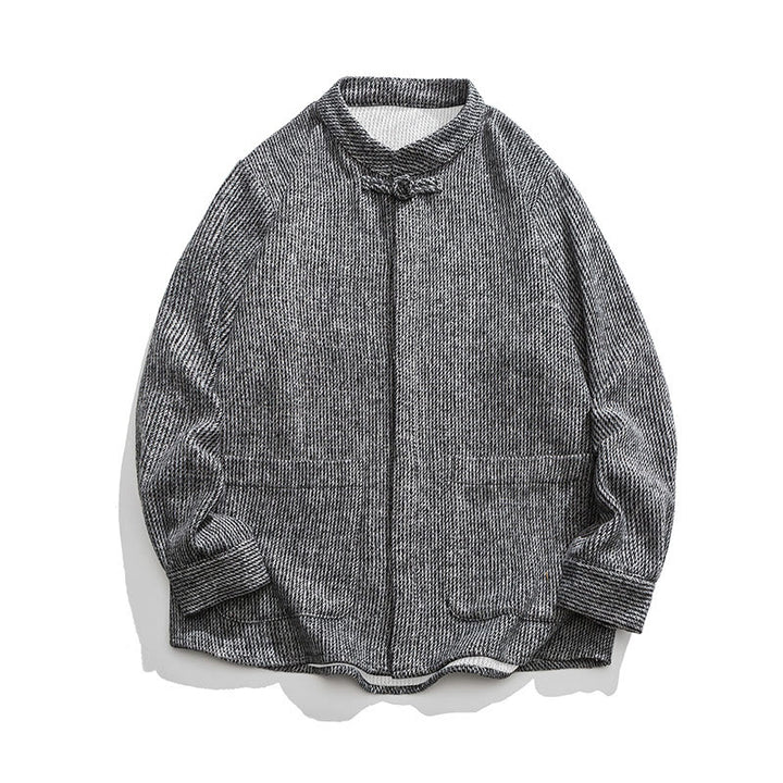 Chemise à manches longues en coton avec poches et motif Buddha Stones pour homme - Gris foncé - US/UK/AU46，EU56 (5XL) - image 11