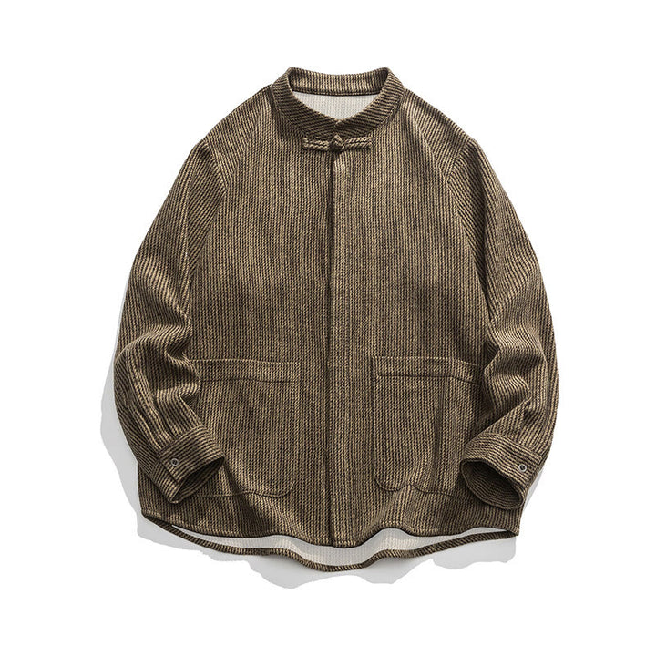 Chemise à manches longues en coton avec poches et motif Buddha Stones pour homme - Verge d'or foncée - US/UK/AU46，EU56 (5XL) - image 20