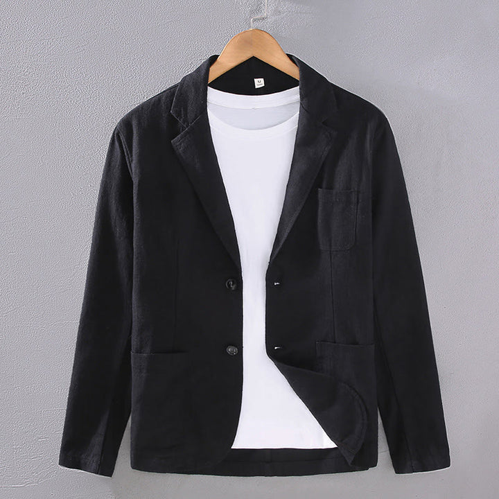 Chemise en lin à manches longues et boutons pour homme avec poches Motif Buddha Stones - Noir - US/UK/AU42，EU52 (3XL) - image 10
