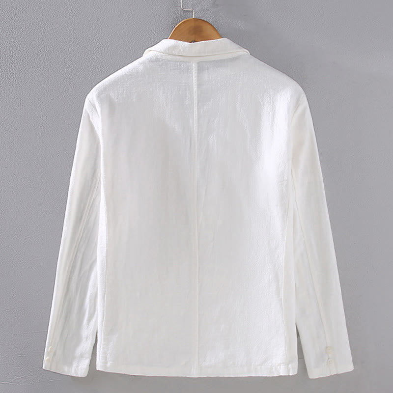 Chemise en lin à manches longues et boutons pour homme avec poches Motif Buddha Stones - image 3