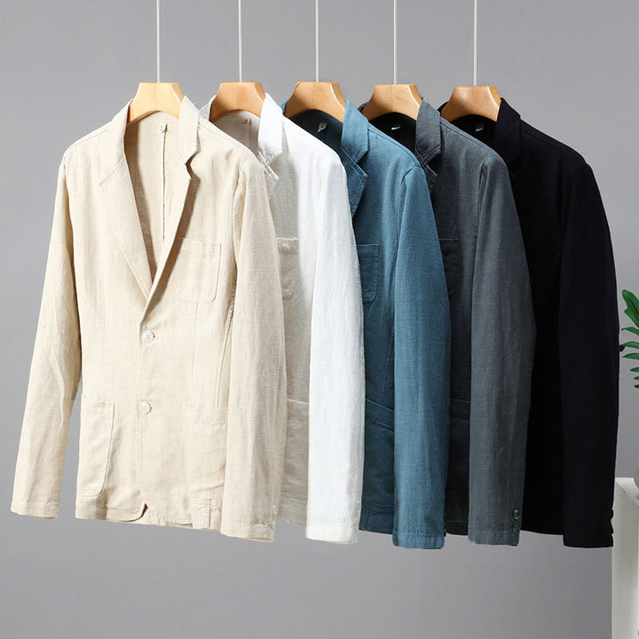 Chemise en lin à manches longues et boutons pour homme avec poches Motif Buddha Stones - image 12