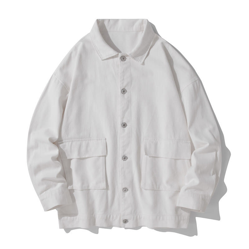 Chemise à manches longues et col montant boutonné pour homme, en coton, avec poches, motif Buddha Stones - Blanc - États-Unis/Royaume-Uni/AU50, EU60 (5XL) - image 7