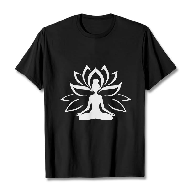 T-shirt Buddha Stones Lotus Personne méditante - Noir - 2XL - image 4