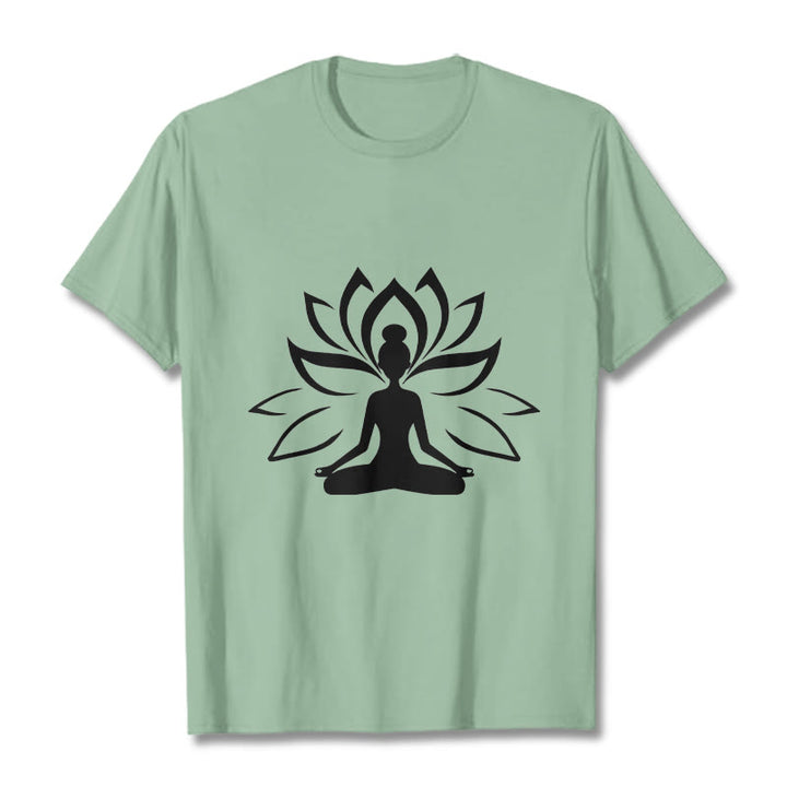 T-shirt Buddha Stones Lotus Personne méditante - Vert pâle - 2XL - image 15