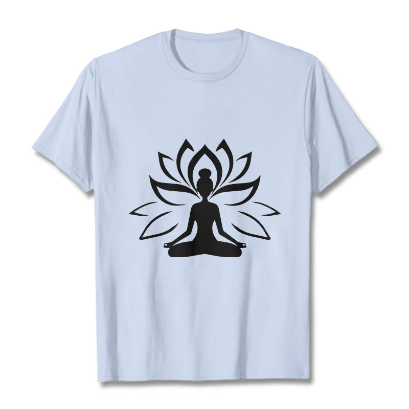 T-shirt Buddha Stones Lotus Personne méditante - Cyan clair - 2XL - image 19