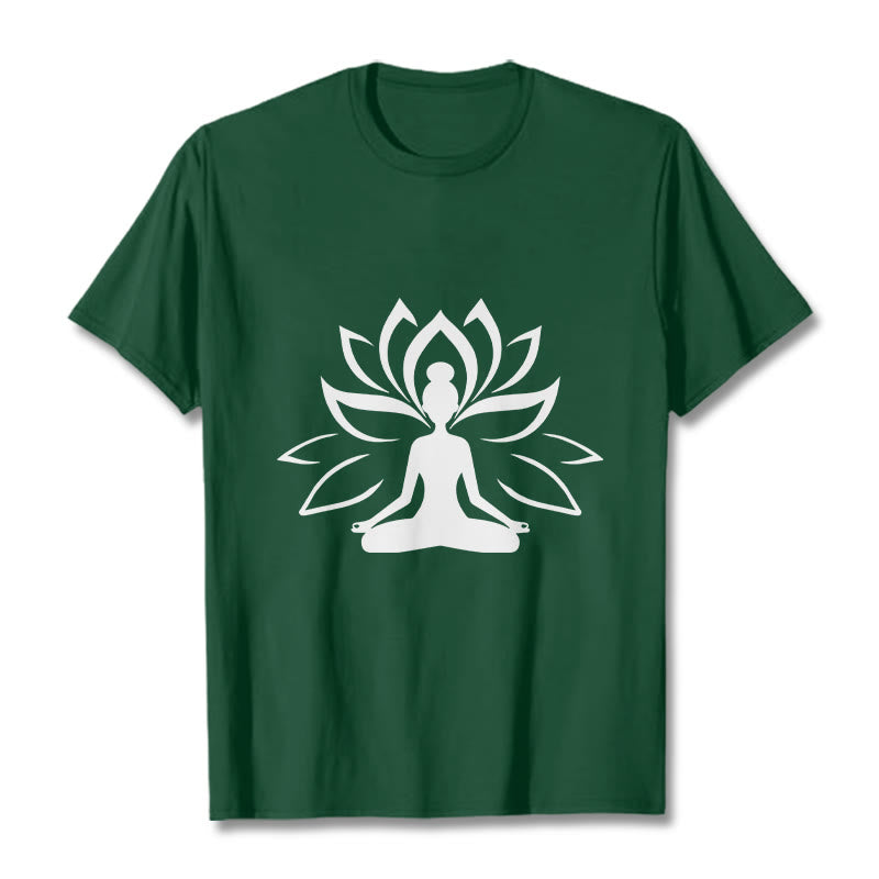 T-shirt Buddha Stones Lotus Personne méditante - Forêt Verte - 2XL - image 1