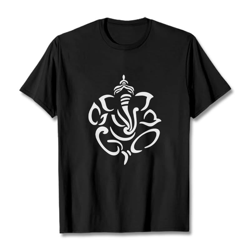 T-shirt avec illustration de Buddha Stones , Ganesh et éléphant - Noir - 2XL - image 1