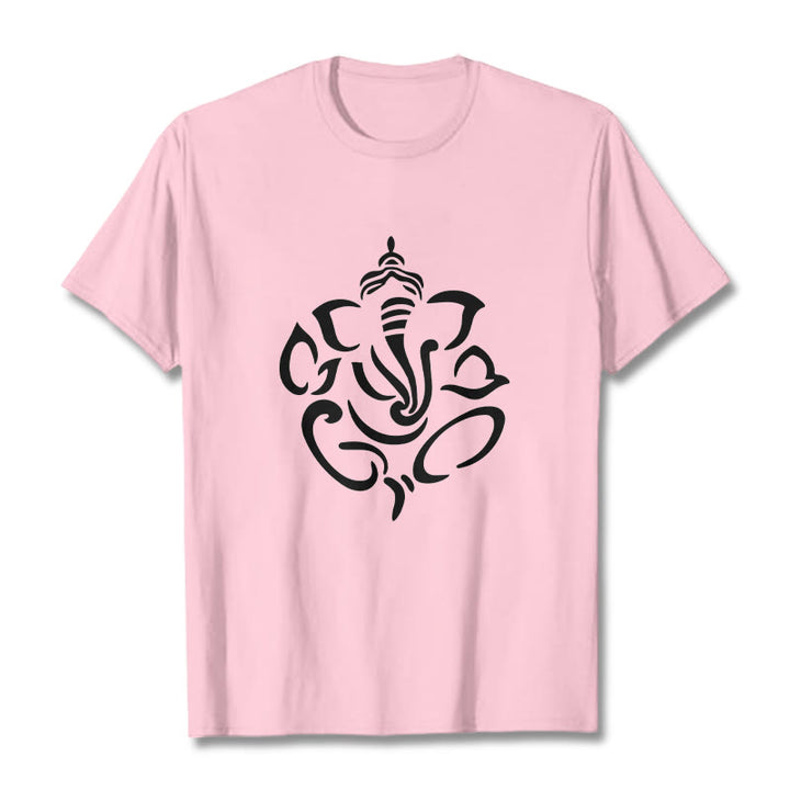 T-shirt avec illustration de Buddha Stones , Ganesh et éléphant - Rose clair - 2XL - image 13