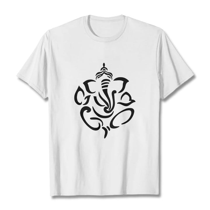T-shirt avec illustration de Buddha Stones , Ganesh et éléphant - Blanc - 2XL - image 6