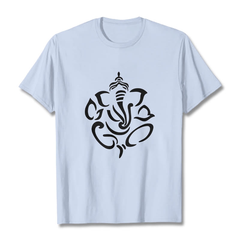 T-shirt avec illustration de Buddha Stones , Ganesh et éléphant - Cyan clair - 2XL - image 19