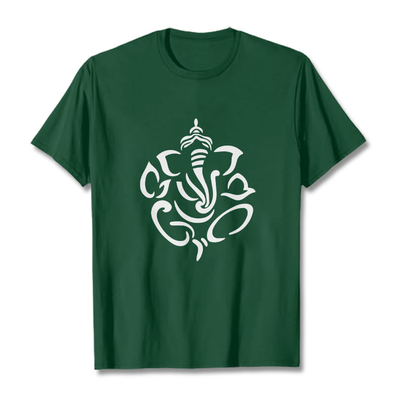 T-shirt avec illustration de Buddha Stones , Ganesh et éléphant - Forêt Verte - 2XL - image 11