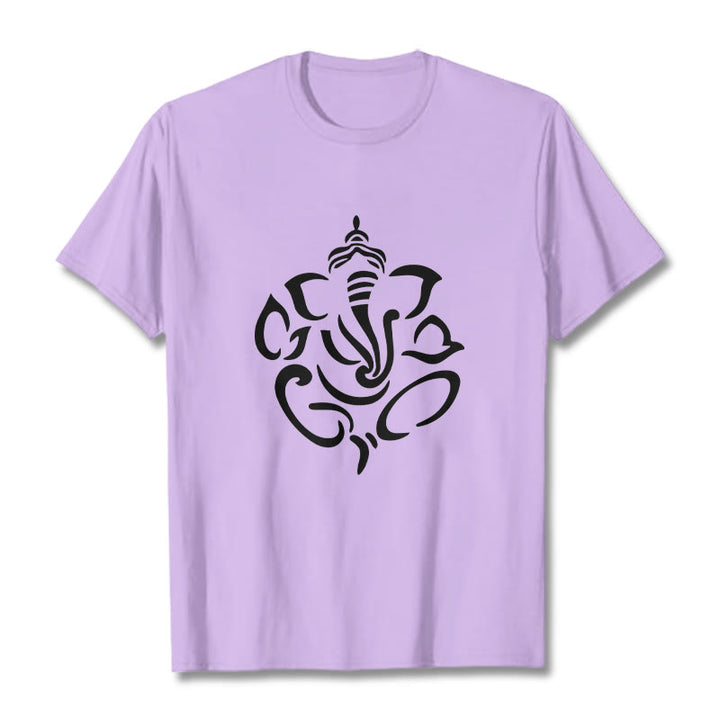 T-shirt avec illustration de Buddha Stones , Ganesh et éléphant - Prune - 2XL - image 17