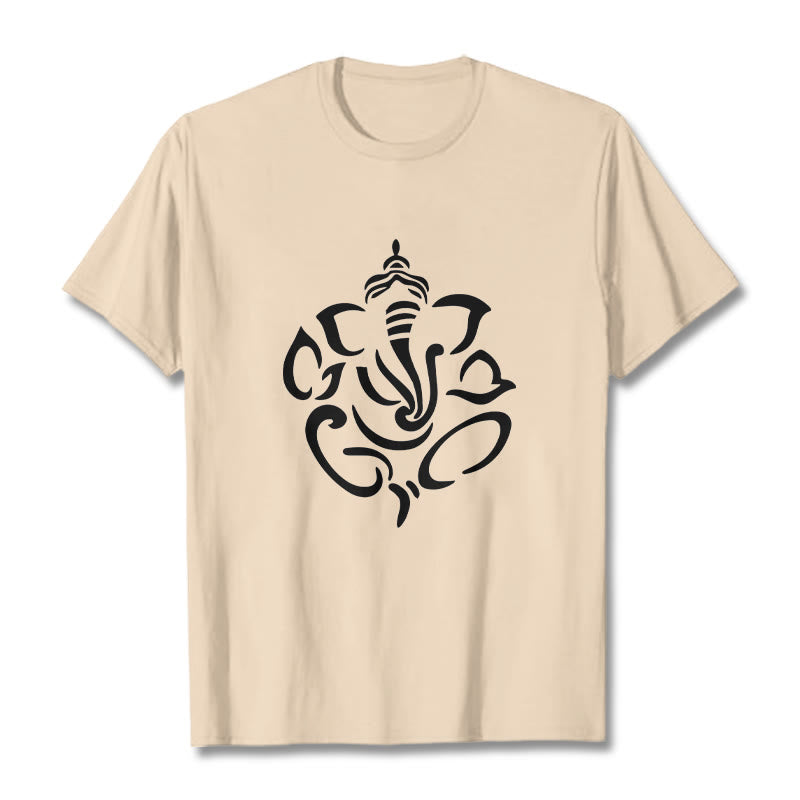 T-shirt avec illustration de Buddha Stones , Ganesh et éléphant - Bisque - 2XL - image 9