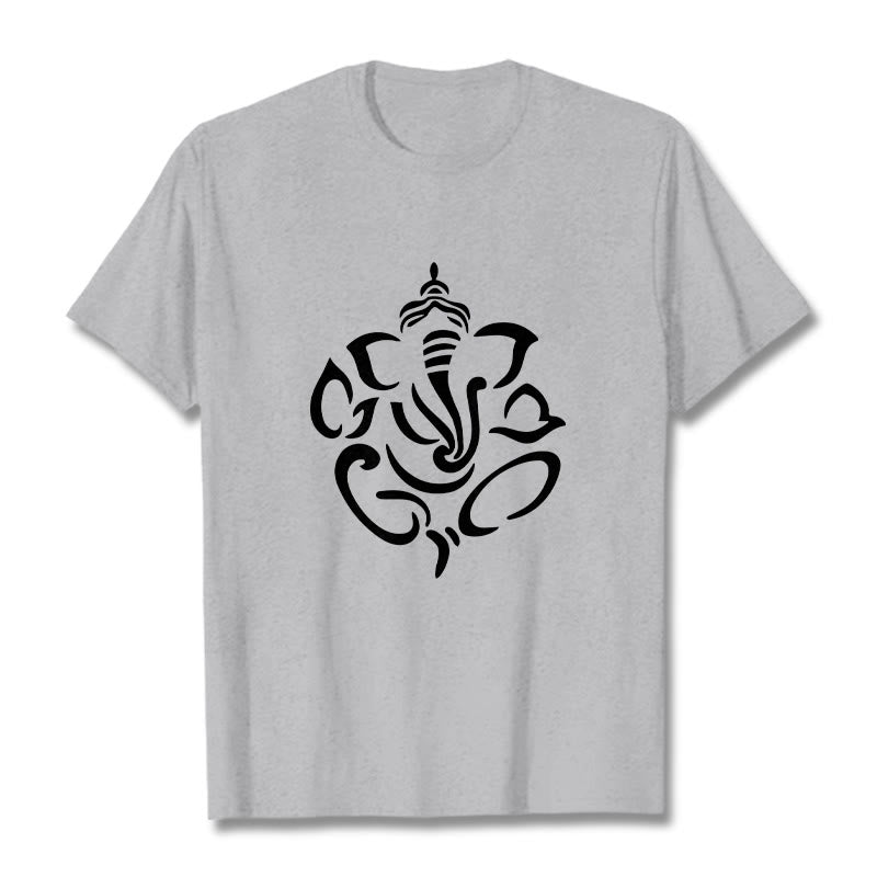 T-shirt avec illustration de Buddha Stones , Ganesh et éléphant - Gris clair - 2XL - image 20