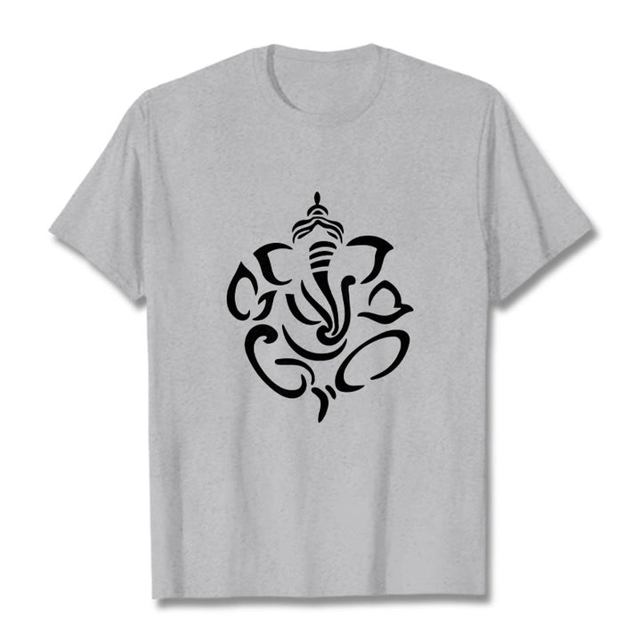 T-shirt avec illustration de Buddha Stones , Ganesh et éléphant - Gris clair - 2XL - image 20