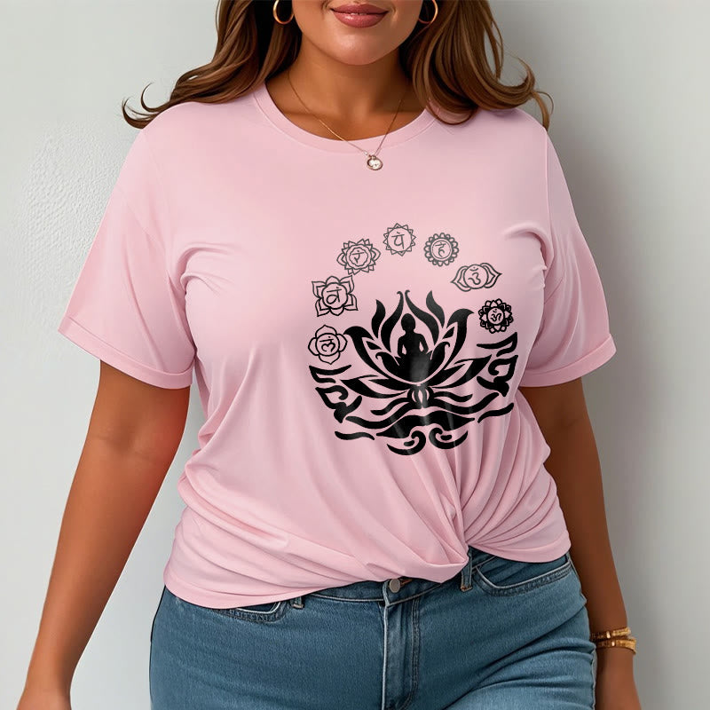 T-shirt Buddha Stones, symbole OM, mantras sanskrits, motif fleur de lotus - image 17