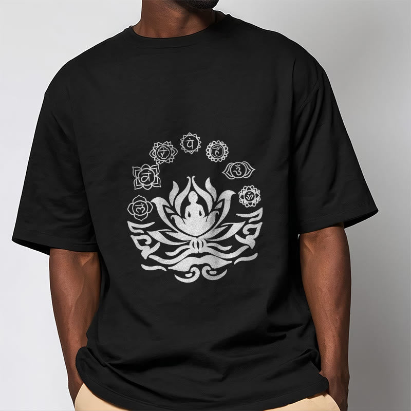 T-shirt Buddha Stones, symbole OM, mantras sanskrits, motif fleur de lotus - image 8