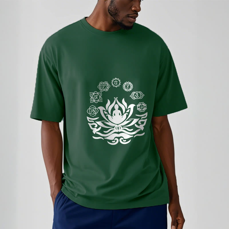 T-shirt Buddha Stones, symbole OM, mantras sanskrits, motif fleur de lotus - image 6