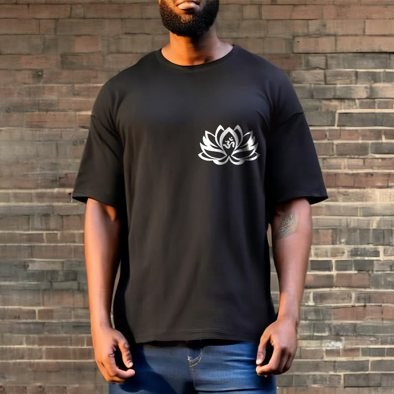 T-shirt avec motif Buddha Stones, fleur de lotus et symbole OM - image 3