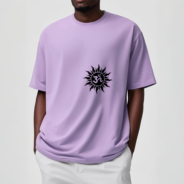 T-shirt avec motif Buddha Stones, soleil et symbole OM - image 15