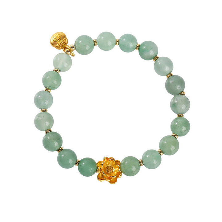 Bracelet porte-bonheur en jade vert aventurine naturelle et Buddha Stones - image 14