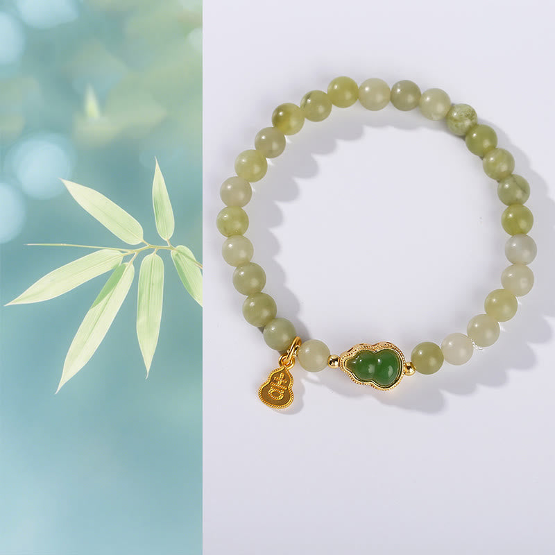 Bracelet porte-bonheur en jade vert aventurine naturelle et Buddha Stones - image 5