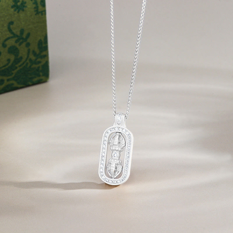 Collier pendentif en argent sterling 925 avec Buddha Stones et mini PiXiu Dorje Vajra - Argent - Vajra - image 12