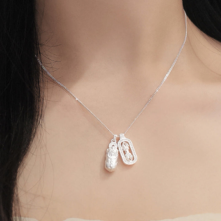 Collier pendentif en argent sterling 925 avec Buddha Stones et mini PiXiu Dorje Vajra - image 10