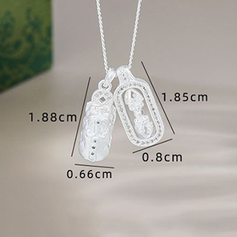 Collier pendentif en argent sterling 925 avec Buddha Stones et mini PiXiu Dorje Vajra - image 11