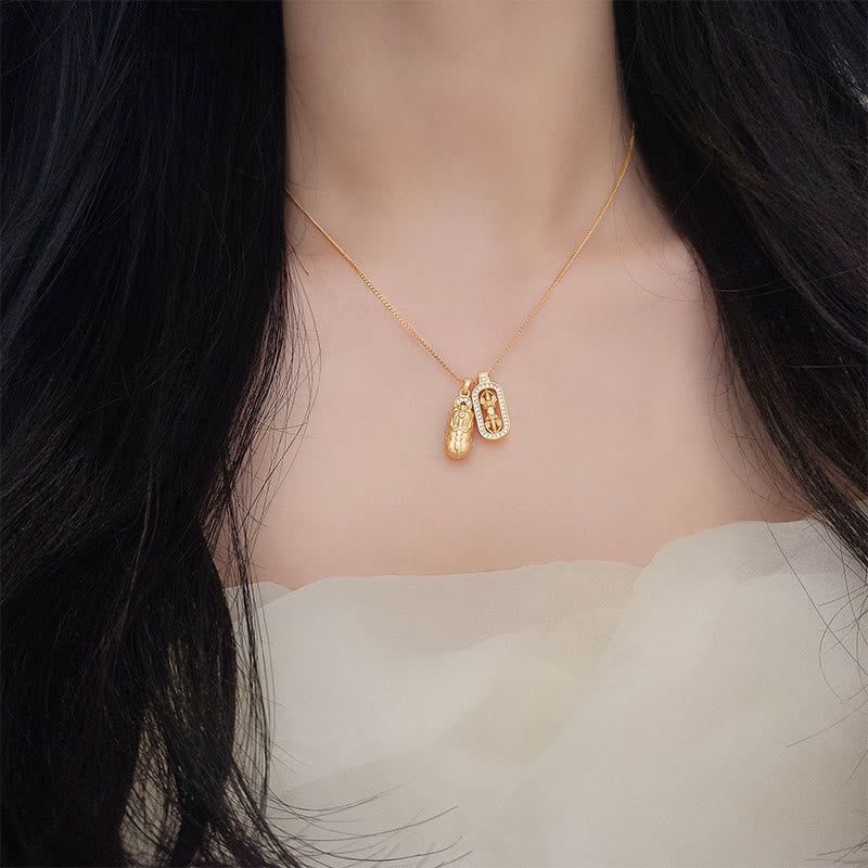 Collier pendentif en argent sterling 925 avec Buddha Stones et mini PiXiu Dorje Vajra - image 2