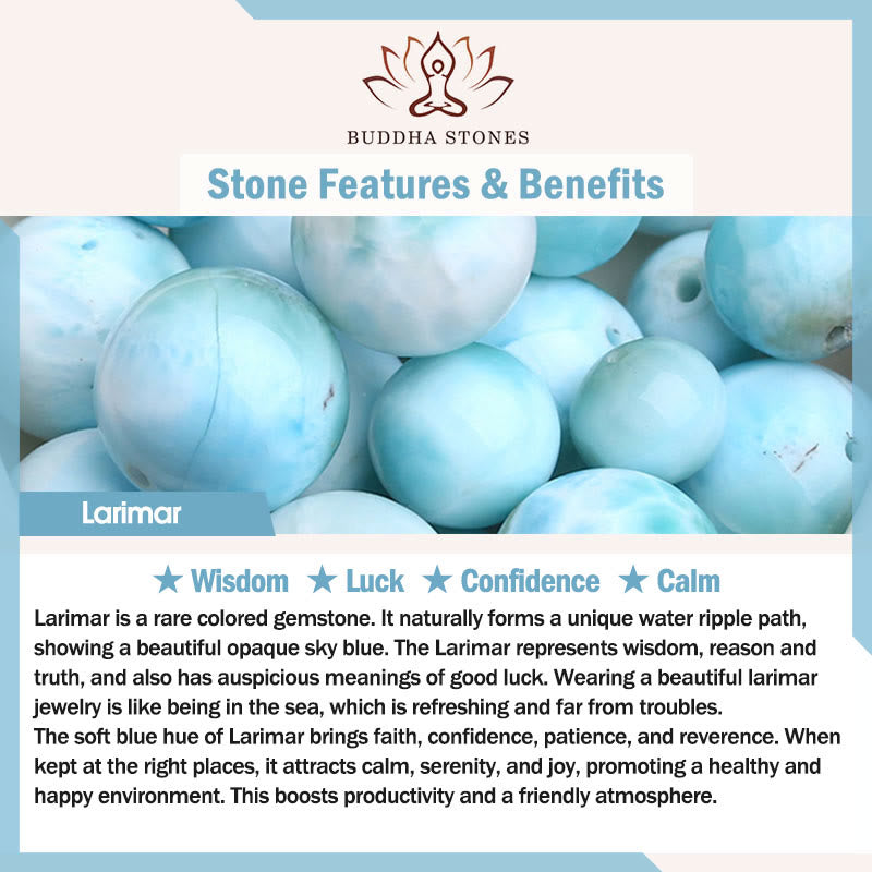Bracelet de perles de sagesse en larimar naturel pour chat avec Buddha Stones - image 10