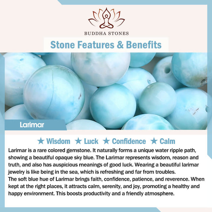 Bracelet de perles de sagesse en larimar naturel pour chat avec Buddha Stones - image 10