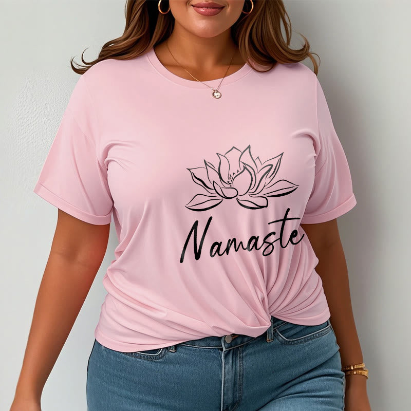 T-shirt en coton avec Buddha Stones et fleur de lotus simple, méditation Namaste - image 14