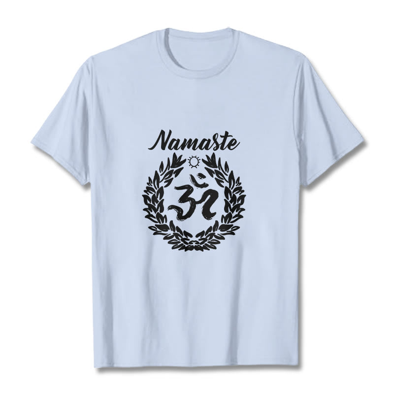 T-shirt en coton avec motif de Buddha Stones Om sanskrit Namaste et méditation - Cyan clair - 2XL - image 19