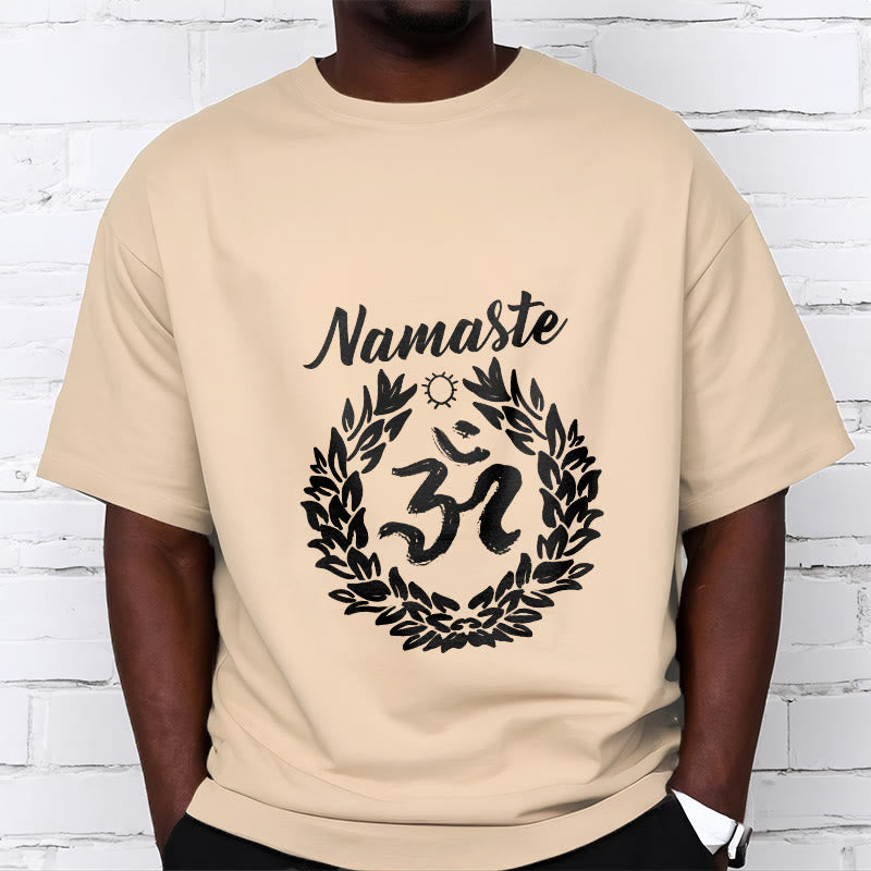 T-shirt en coton avec motif de Buddha Stones Om sanskrit Namaste et méditation - image 2