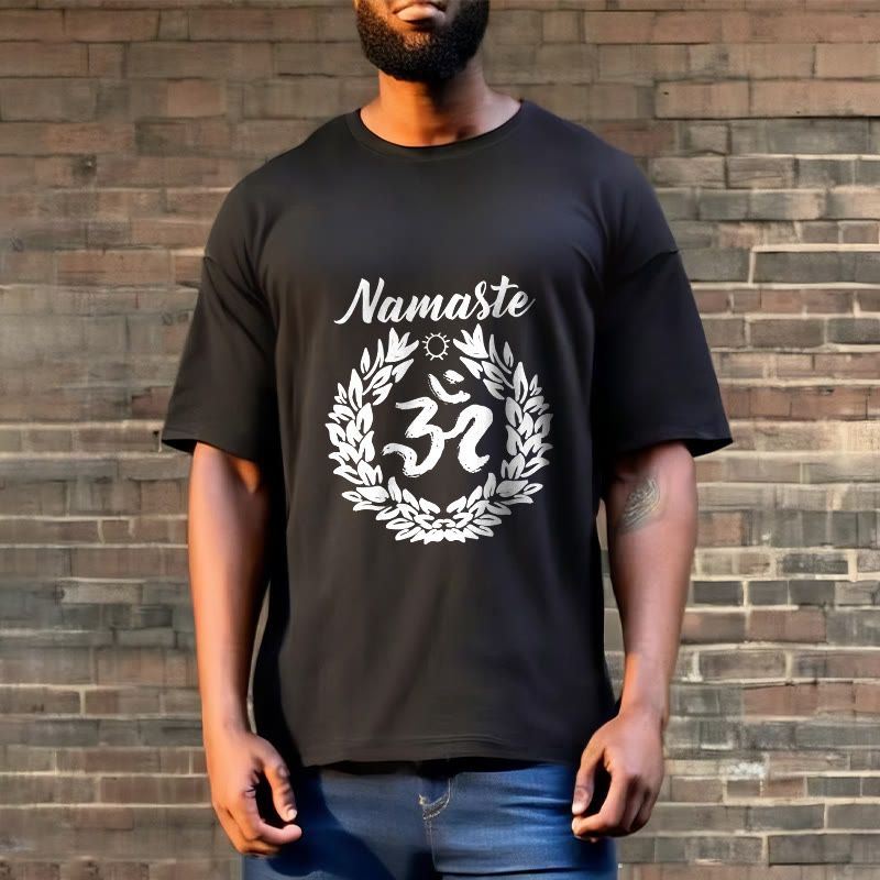 T-shirt en coton avec motif de Buddha Stones Om sanskrit Namaste et méditation - image 6