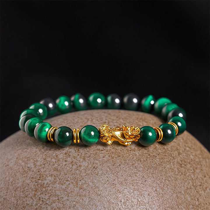 Buddha Stones d'œil de tigre de différentes couleurs Perles d'espacement Bracelet Pixiu Richesse Courage - image 3