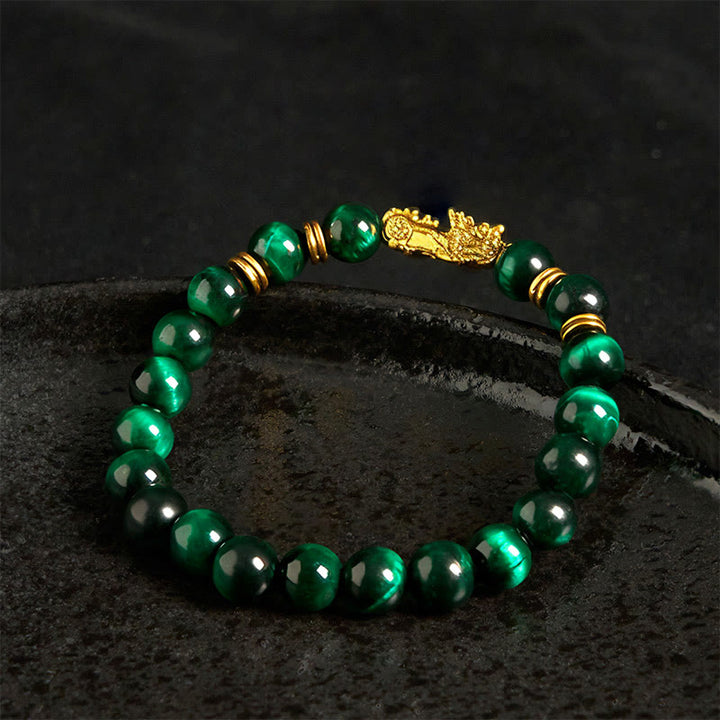 Buddha Stones d'œil de tigre de différentes couleurs Perles d'espacement Bracelet Pixiu Richesse Courage - image 7
