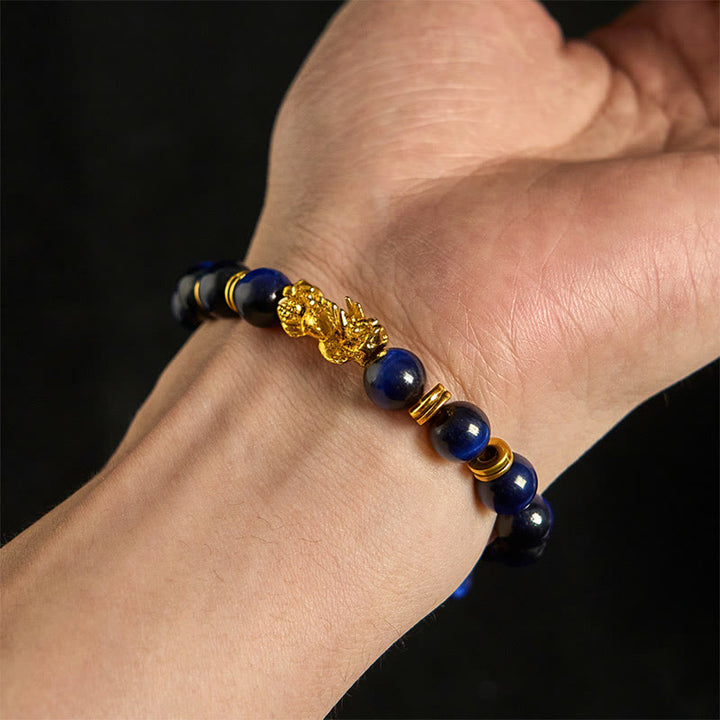 Buddha Stones d'œil de tigre de différentes couleurs Perles d'espacement Bracelet Pixiu Richesse Courage - image 3