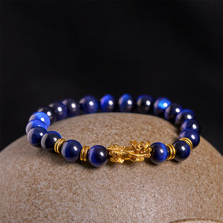 Buddha Stones d'œil de tigre de différentes couleurs Perles d'espacement Bracelet Pixiu Richesse Courage - image 13