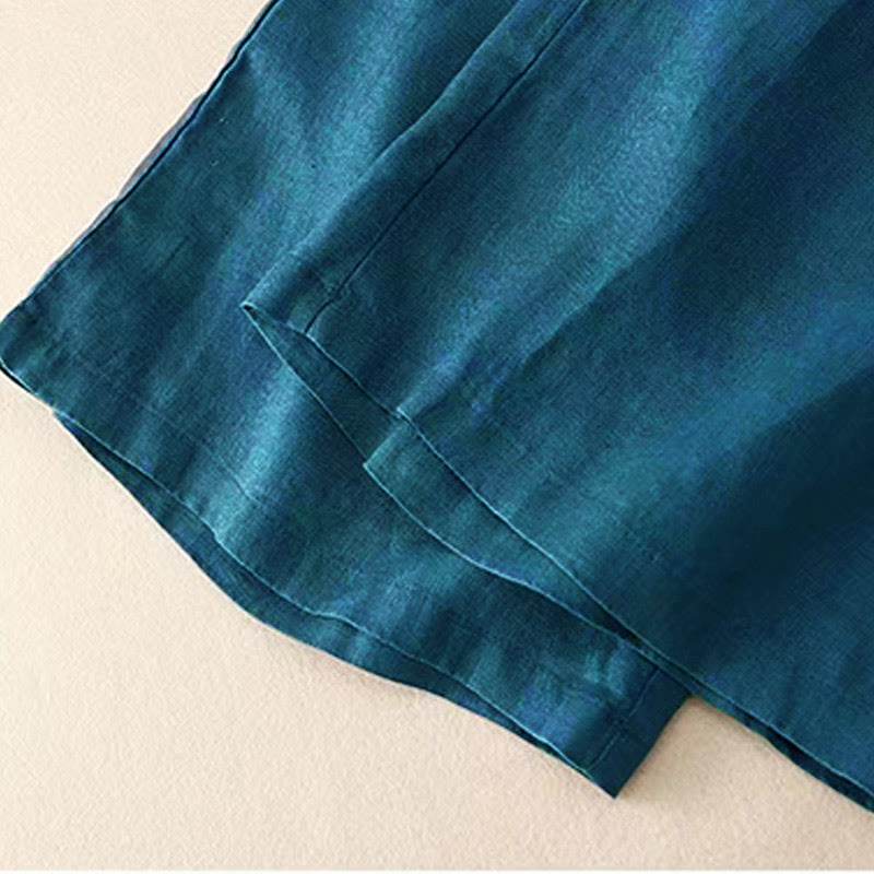 Pantalon Capri femme à jambes larges, couleur unie, style décontracté, avec un bouton et poches, motif Buddha Stones - image 25