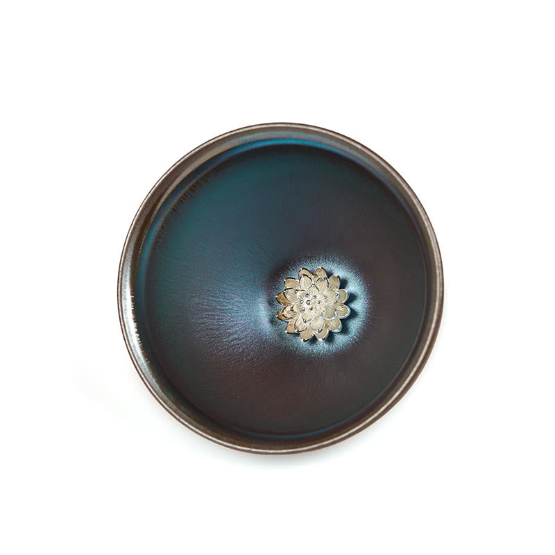 Tasse à thé Kung Fu en céramique bleue et violette, faite à la main, motif fleur de lotus Jianzhan chinois, 150 ml - image 8