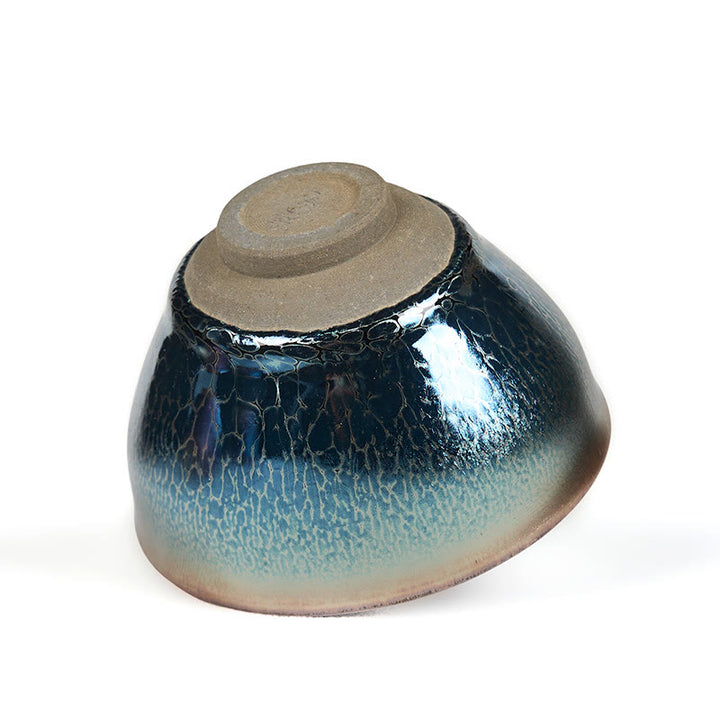 Tasse à thé Kung Fu en céramique bleue faite à la main avec Buddha Stones, style Jianzhan, style lotus chinois, 150 ml - image 10