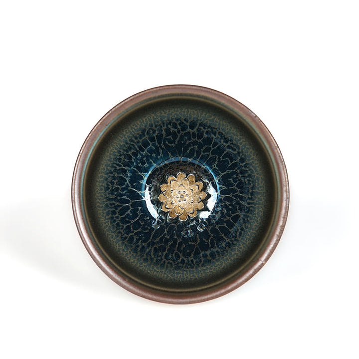 Tasse à thé Kung Fu en céramique bleue faite à la main avec Buddha Stones, style Jianzhan, style lotus chinois, 150 ml - image 7